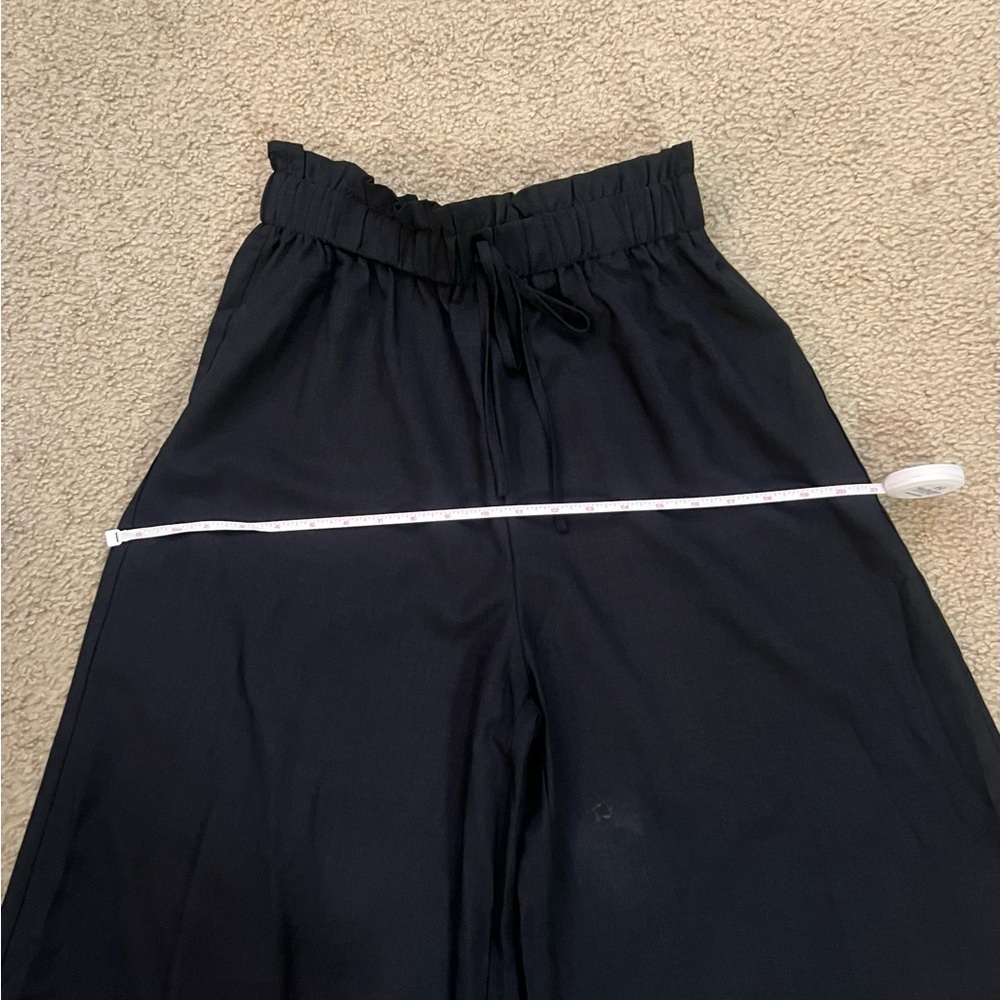 Wide Leg Black Drawstring Pants - Picture 10 of 11